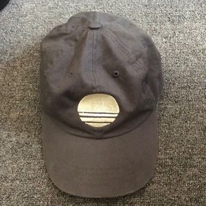 Gray baseball hat with white embroidery